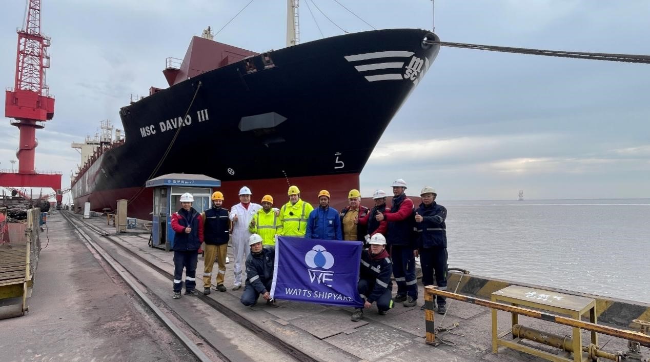 新年新起点 | 华滋能源修造船顺利完成行业巨擘修理改装任务——“地中海达沃Ⅲ”轮顺利开航